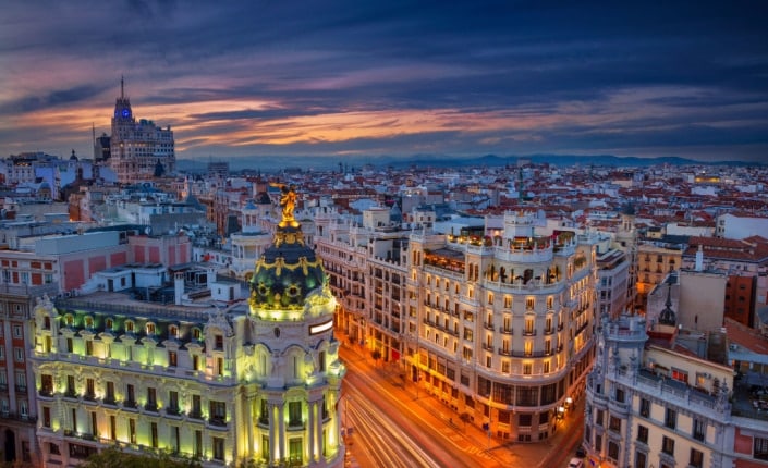 Madrid Night Skyline