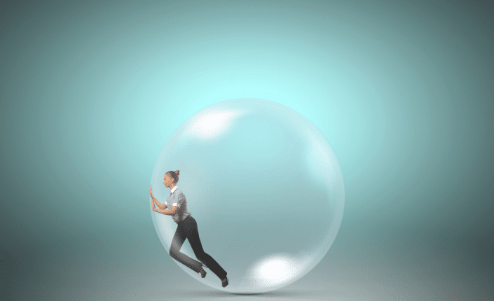 Lady Trapped In Bubble